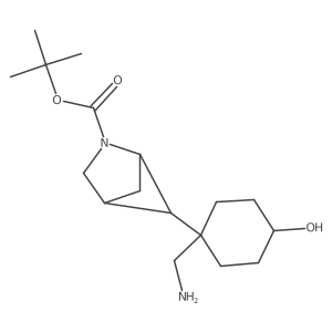 tert-butyl (1S,4R)-5-[1-(aminomethyl)-4-hydroxycyclohexyl]-2-azabicyclo[2.1.1]hexane-2-carboxylate Structure