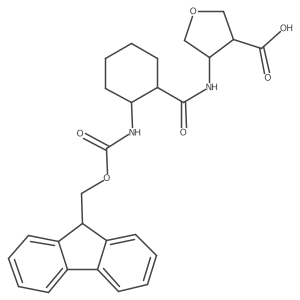 rac-4-[(1R,2S)-2-({[(9H-fluoren-9-yl)methoxy]carbonyl}amino)cyclohexaneamido]oxolane-3-carboxylic acid结构式