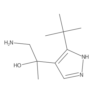 1-amino-2-(3-tert-butyl-1H-pyrazol-4-yl)propan-2-ol结构式