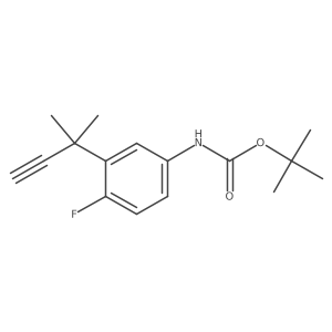 tert-butyl N-[4-fluoro-3-(2-methylbut-3-yn-2-yl)phenyl]carbamate结构式