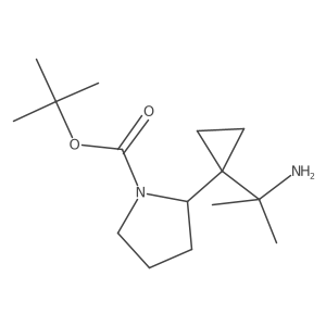 Tert-butyl 2-[1-(2-aminopropan-2-yl)cyclopropyl]pyrrolidine-1-carboxylate结构式