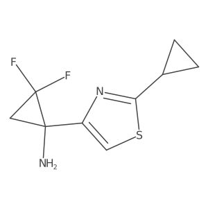 1-(2-Cyclopropyl-1,3-thiazol-4-yl)-2,2-difluorocyclopropan-1-amine结构式