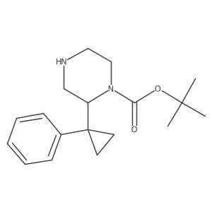 Tert-butyl 2-(1-phenylcyclopropyl)piperazine-1-carboxylate Structure