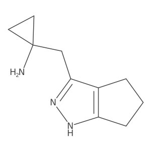 1-({1H,4H,5H,6H-cyclopenta[c]pyrazol-3-yl}methyl)cyclopropan-1-amine结构式