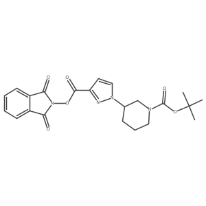 tert-butyl 3-(3-{[(1,3-dioxo-2,3-dihydro-1H-isoindol-2-yl)oxy]carbonyl}-1H-pyrazol-1-yl)piperidine-1-carboxylate Structure