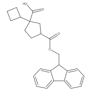 3-Cyclobutyl-1-(9H-fluoren-9-ylmethoxycarbonyl)pyrrolidine-3-carboxylic acid Structure