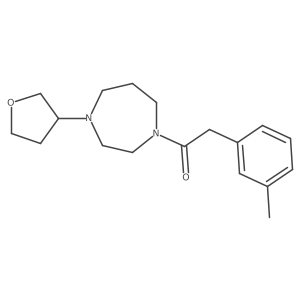 1-(4-(Tetrahydrofuran-3-yl)-1,4-diazepan-1-yl)-2-(m-tolyl)ethan-1-one结构式