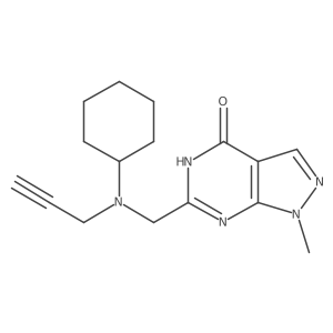 6-{[cyclohexyl(prop-2-yn-1-yl)amino]methyl}-1-methyl-1H,2H,4H-pyrazolo[3,4-d]pyrimidin-4-one Structure