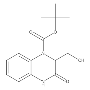 Tert-butyl 2-(hydroxymethyl)-3-oxo-1,2,3,4-tetrahydroquinoxaline-1-carboxylate结构式