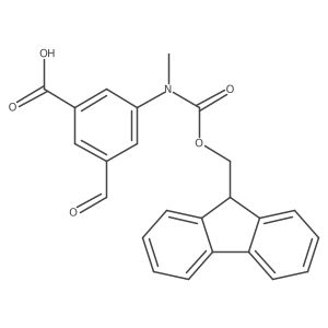 3-({[(9H-fluoren-9-yl)methoxy]carbonyl}(methyl)amino)-5-formylbenzoic acid Structure