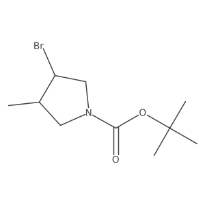 Tert-butyl (3R,4R)-3-bromo-4-methylpyrrolidine-1-carboxylate结构式