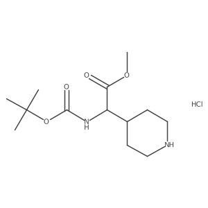 Methyl 2-((tert-butoxycarbonyl)amino)-2-(piperidin-4-yl)acetate hydrochloride Structure