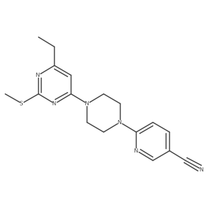 6-{4-[6-Ethyl-2-(methylsulfanyl)pyrimidin-4-yl]piperazin-1-yl}pyridine-3-carbonitrile Structure