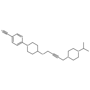 6-[4-({4-[4-(Propan-2-yl)piperazin-1-yl]but-2-yn-1-yl}oxy)piperidin-1-yl]pyridine-3-carbonitrile结构式