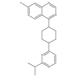 4-[4-(7-fluoroquinazolin-4-yl)piperazin-1-yl]-N,N-dimethylpyrimidin-2-amine结构式