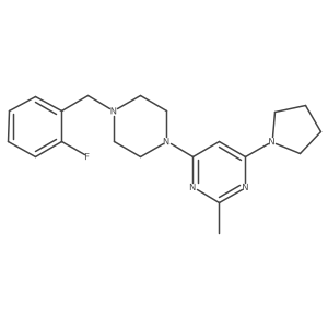 4-{4-[(2-Fluorophenyl)methyl]piperazin-1-yl}-2-methyl-6-(pyrrolidin-1-yl)pyrimidine结构式