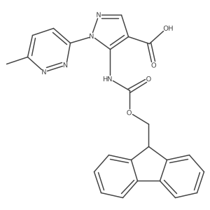 5-({[(9H-fluoren-9-yl)methoxy]carbonyl}amino)-1-(6-methylpyridazin-3-yl)-1H-pyrazole-4-carboxylic acid Structure