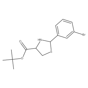 Tert-butyl 2-(3-bromophenyl)-1,3-thiazolidine-4-carboxylate Structure