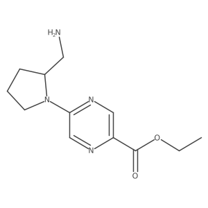 Ethyl 5-[2-(aminomethyl)pyrrolidin-1-yl]pyrazine-2-carboxylate结构式