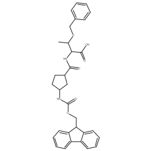 (2S,3R)-3-(benzyloxy)-2-{[3-({[(9H-fluoren-9-yl)methoxy]carbonyl}amino)cyclopentyl]formamido}butanoic acid结构式