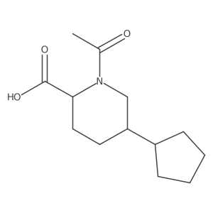 1-Acetyl-5-cyclopentylpiperidine-2-carboxylic acid结构式