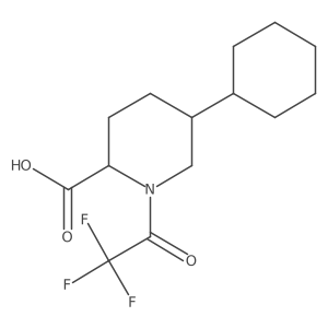 5-Cyclohexyl-1-(2,2,2-trifluoroacetyl)piperidine-2-carboxylic acid结构式