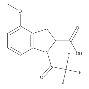 4-methoxy-1-(2,2,2-trifluoroacetyl)-2,3-dihydro-1H-indole-2-carboxylic acid结构式