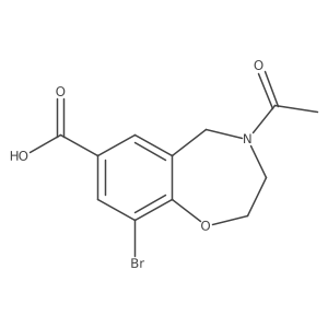 4-Acetyl-9-bromo-2,3,4,5-tetrahydro-1,4-benzoxazepine-7-carboxylic acid结构式