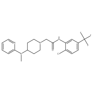 N-[2-chloro-5-(trifluoromethyl)phenyl]-2-{4-[methyl(pyridin-2-yl)amino]piperidin-1-yl}acetamide结构式
