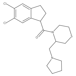 [(1R)-5,6-Dichloro-2,3-dihydro-1H-inden-1-yl][(3R)-3-(1-pyrrolidinylmethyl)-4-thiomorpholinyl]methanone结构式
