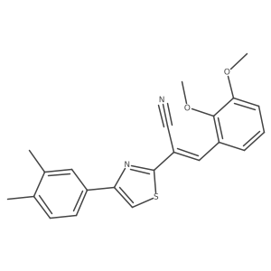 (Z)-3-(2,3-dimethoxyphenyl)-2-(4-(3,4-dimethylphenyl)thiazol-2-yl)acrylonitrile结构式