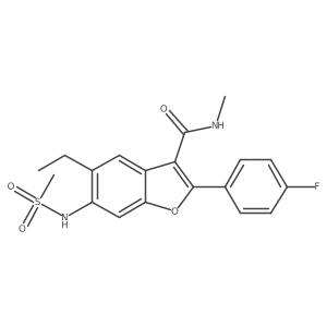5-ethyl-2-(4-fluorophenyl)-6-(methanesulfonamido)-N-methyl-benzofuran-3-carboxamide结构式