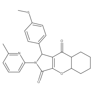 2-(6-methylpyridin-2-yl)-1-(4-methylsulfanylphenyl)-4a,5,6,7,8,8a-hexahydro-1H-chromeno[2,3-c]pyrrole-3,9-dione Structure