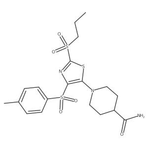 1-[4-[(4-Methylphenyl)sulfonyl]-2-(propylsulfonyl)-1,3-thiazol-5-yl]piperidine-4-carboxamide Structure
