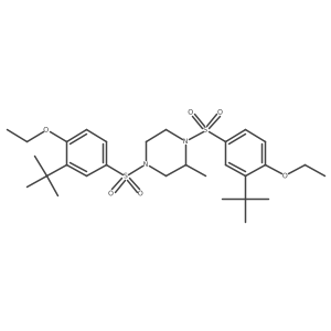 1,4-Bis(3-tert-butyl-4-ethoxybenzenesulfonyl)-2-methylpiperazine结构式