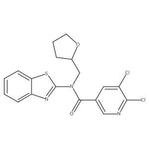 N-(1,3-benzothiazol-2-yl)-5,6-dichloro-N-[(oxolan-2-yl)methyl]pyridine-3-carboxamide Structure