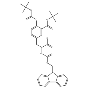 L-Tyrosine, 3-[(1,1-dimethylethoxy)carbonyl]-N-[(9H-fluoren-9-ylmethoxy)carbonyl]-, 1,1-dimethylethyl carbonate (ester) Structure