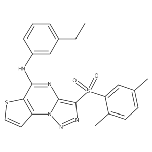 3-[(2,5-dimethylphenyl)sulfonyl]-N-(3-ethylphenyl)thieno[2,3-e][1,2,3]triazolo[1,5-a]pyrimidin-5-amine结构式
