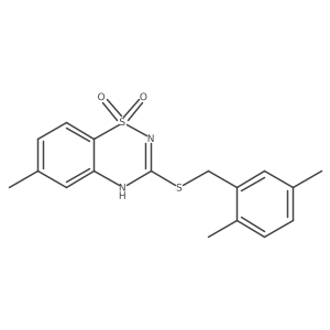 3-{[(2,5-dimethylphenyl)methyl]sulfanyl}-6-methyl-4H-1lambda6,2,4-benzothiadiazine-1,1-dione Structure