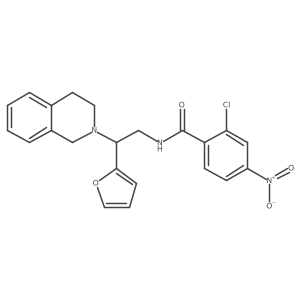 2-chloro-N-(2-(3,4-dihydroisoquinolin-2(1H)-yl)-2-(furan-2-yl)ethyl)-4-nitrobenzamide结构式