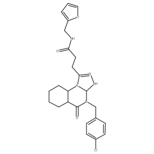 3-[4-[(4-chlorophenyl)methyl]-5-oxo-3,3a,5a,6,7,8,9,9a-octahydro-[1,2,4]triazolo[4,3-a]quinazolin-1-yl]-N-(furan-2-ylmethyl)propanamide Structure