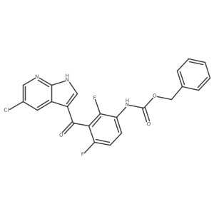 [3-(5-chloro-1H-pyrrolo[2,3-b]pyridine-3-carbonyl)-2,4-difluorophenyl]-carbamic acid benzyl ester结构式