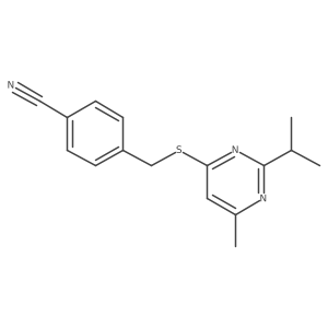 4-({[6-Methyl-2-(propan-2-yl)pyrimidin-4-yl]sulfanyl}methyl)benzonitrile Structure