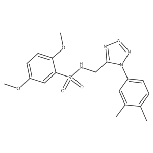 N-((1-(3,4-dimethylphenyl)-1H-tetrazol-5-yl)methyl)-2,5-dimethoxybenzenesulfonamide结构式