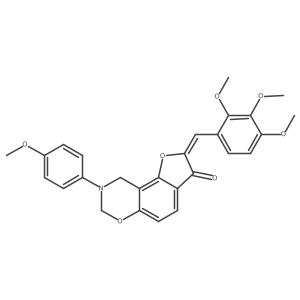 (Z)-8-(4-methoxyphenyl)-2-(2,3,4-trimethoxybenzylidene)-8,9-dihydro-2H-benzofuro[7,6-e][1,3]oxazin-3(7H)-one结构式
