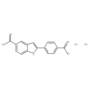 2-(4-Carbamimidoylphenyl)-1H-indole-5-carboximidamide dihydrochloride结构式