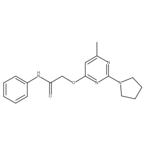 2-((6-methyl-2-(pyrrolidin-1-yl)pyrimidin-4-yl)oxy)-N-phenylacetamide结构式