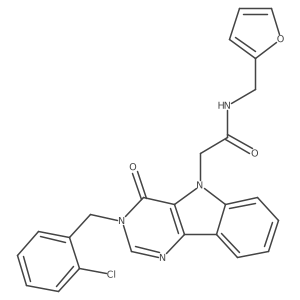 2-(3-(2-chlorobenzyl)-4-oxo-3H-pyrimido[5,4-b]indol-5(4H)-yl)-N-(furan-2-ylmethyl)acetamide Structure