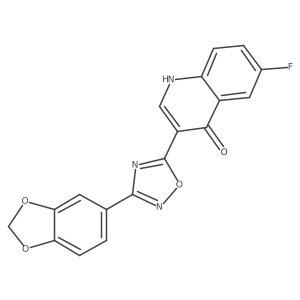 3-(3-(benzo[d][1,3]dioxol-5-yl)-1,2,4-oxadiazol-5-yl)-6-fluoroquinolin-4(1H)-one结构式