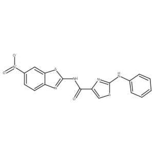 N-(6-nitrobenzo[d]thiazol-2-yl)-2-(phenylamino)thiazole-4-carboxamide Structure